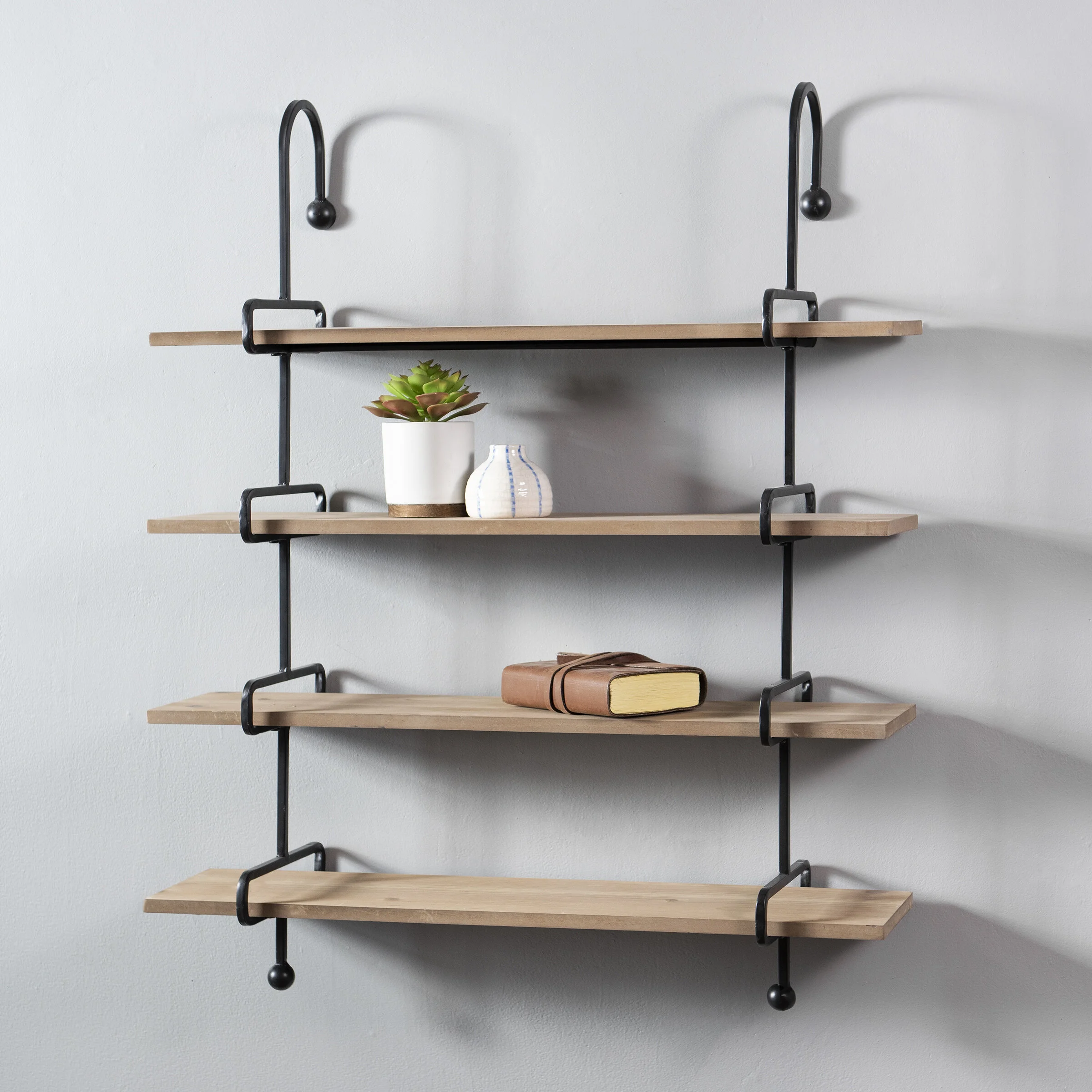 Wooden Slatpipe Shelf 3 Ways to Style Half Full